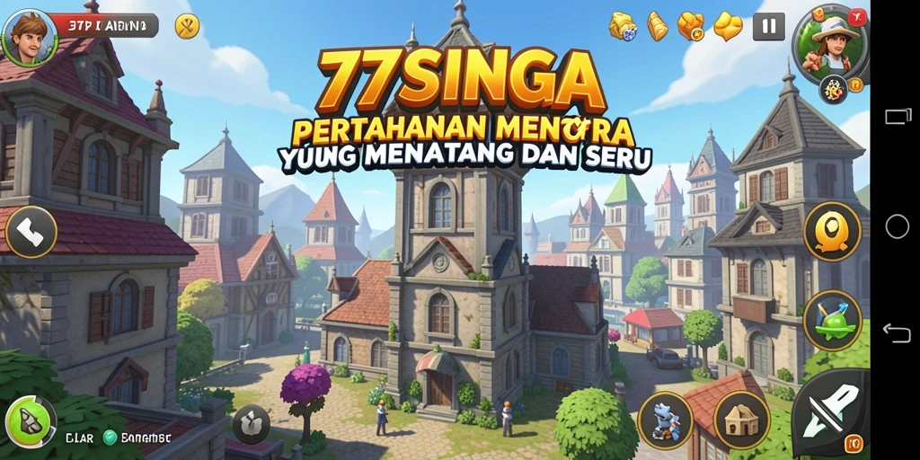 Tangkapan layar dari gameplay Tower Defense 77SINGA yang mendebarkan.