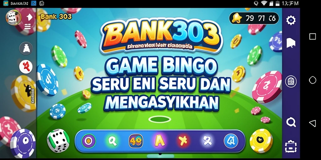 Tampilan gameplay Bingo yang menarik dan penuh warna di BANK303.