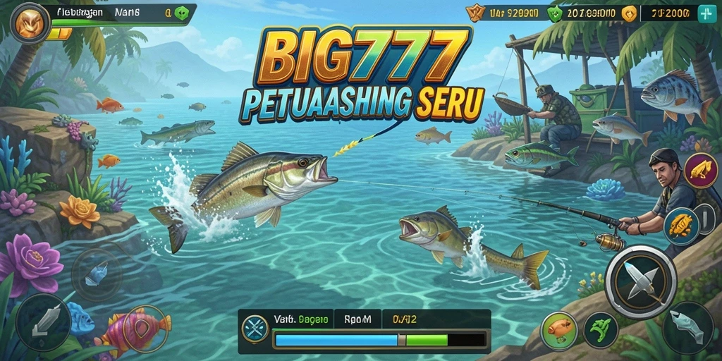 Tampilan gameplay yang mendebarkan dalam BIG777 saat memancing.