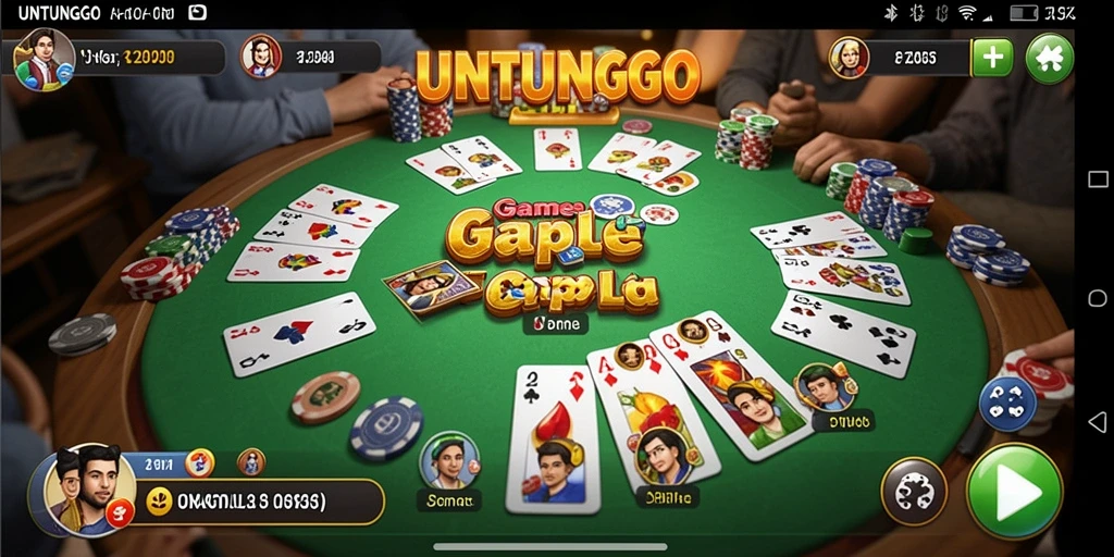 Gameplay Gaple yang seru dan interaktif di UNTUNGGO.