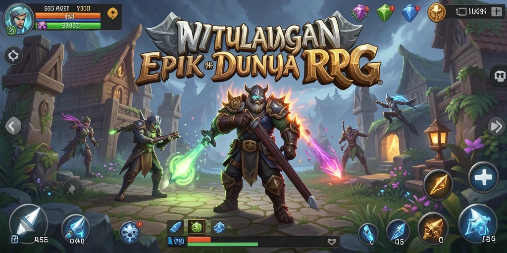 Tangkapan layar utama WINIDN menampilkan aksi pertarungan seru dalam dunia RPG.