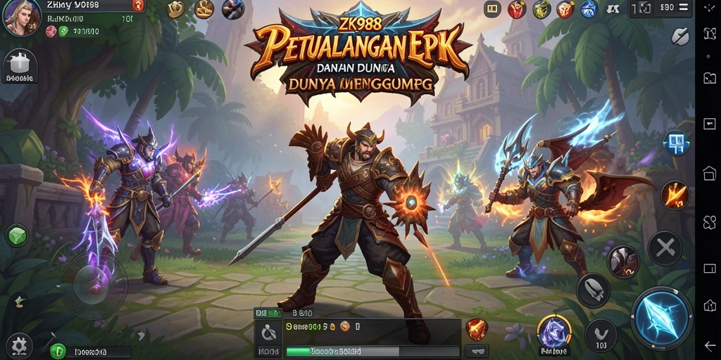 Screenshot menampilkan gameplay epik dalam dunia MMORPG ZK988.